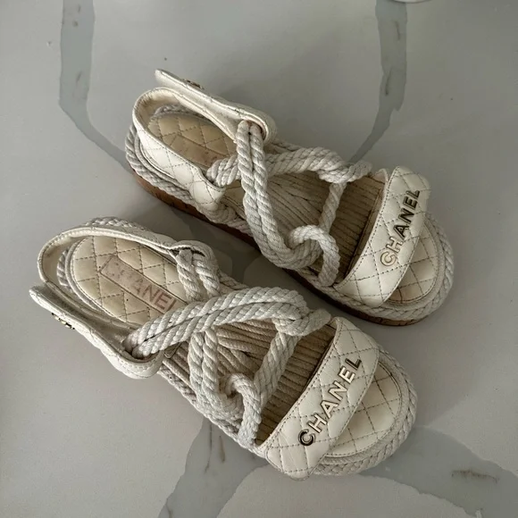AUTHENTIC — Chanel Rope Sandals (37) - Picture 2 of 9